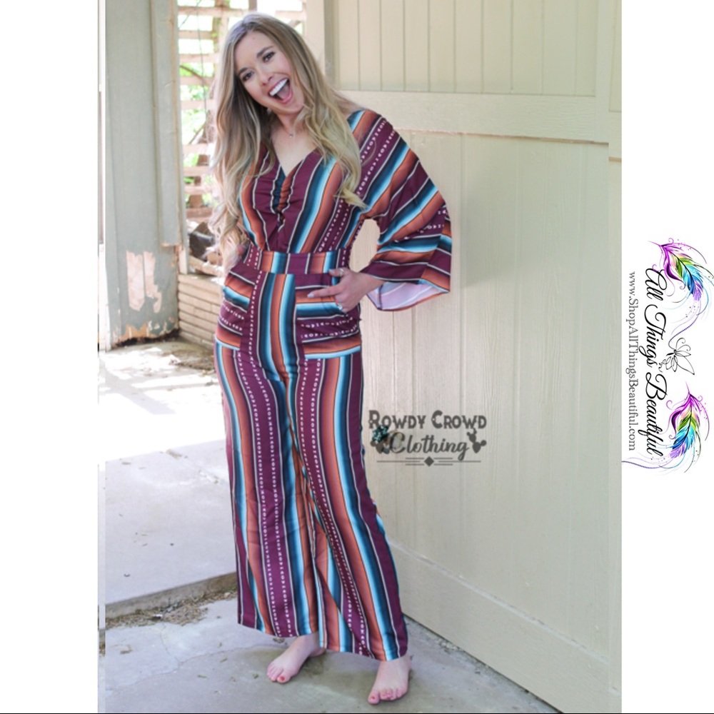 •Rowdy Crowd Serape Spring Jumpsuit• - Picture 8 of 14